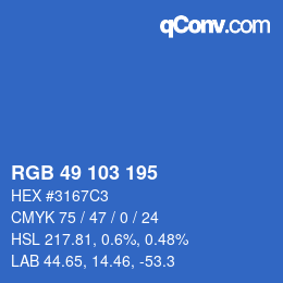 Color code: RGB 49 103 195 | qconv.com