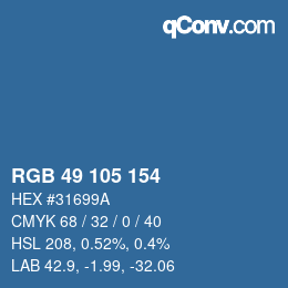 Color code: RGB 49 105 154 | qconv.com