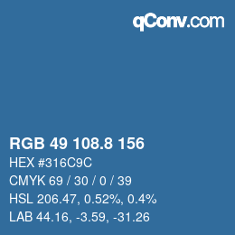 Color code: RGB 49 108.8 156 | qconv.com