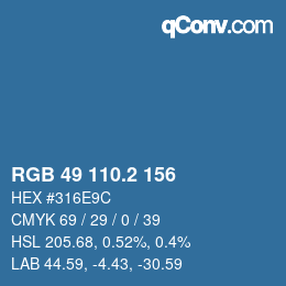 Color code: RGB 49 110.2 156 | qconv.com