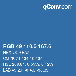カラーコード: RGB 49 110.6 167.6 | qconv.com