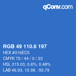カラーコード: RGB 49 110.6 197 | qconv.com
