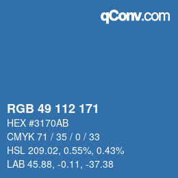 颜色代码: RGB 49 112 171 | qconv.com