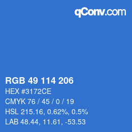 Color code: RGB 49 114 206 | qconv.com