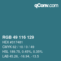 Code couleur: RGB 49 116 129 | qconv.com