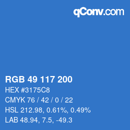 Color code: RGB 49 117 200 | qconv.com