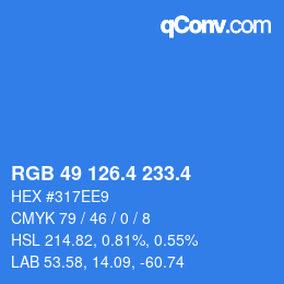 カラーコード: RGB 49 126.4 233.4 | qconv.com