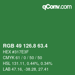 カラーコード: RGB 49 126.8 63.4 | qconv.com