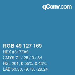Color code: RGB 49 127 169 | qconv.com
