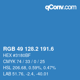 カラーコード: RGB 49 128.2 191.6 | qconv.com