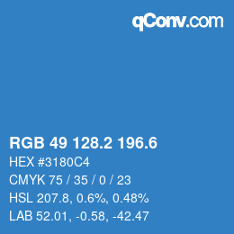 カラーコード: RGB 49 128.2 196.6 | qconv.com