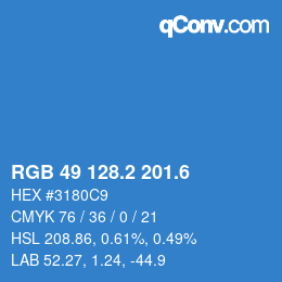 カラーコード: RGB 49 128.2 201.6 | qconv.com