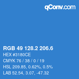 カラーコード: RGB 49 128.2 206.6 | qconv.com