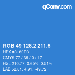 カラーコード: RGB 49 128.2 211.6 | qconv.com