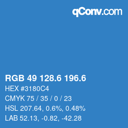 カラーコード: RGB 49 128.6 196.6 | qconv.com