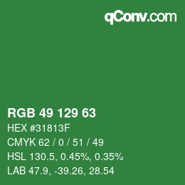 Farbcode: RGB 49 129 63 | qconv.com