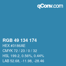 Color code: RGB 49 134 174 | qconv.com