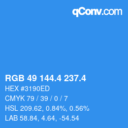 カラーコード: RGB 49 144.4 237.4 | qconv.com