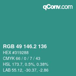 Color code: RGB 49 146.2 136 | qconv.com