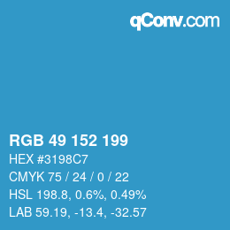 Color code: RGB 49 152 199 | qconv.com
