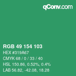 Color code: RGB 49 154 103 | qconv.com