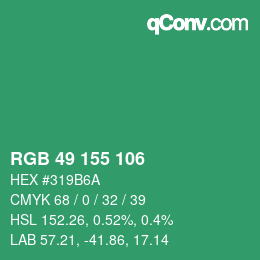 Color code: RGB 49 155 106 | qconv.com