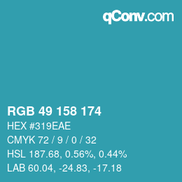 Color code: RGB 49 158 174 | qconv.com