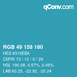 Código de color: RGB 49 158 180 | qconv.com