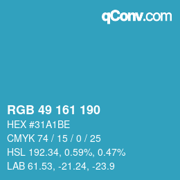 Color code: RGB 49 161 190 | qconv.com