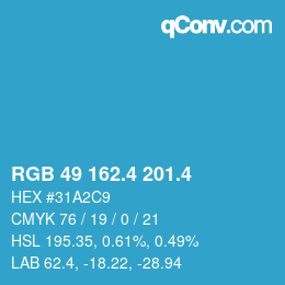カラーコード: RGB 49 162.4 201.4 | qconv.com