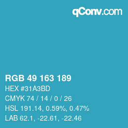 カラーコード: RGB 49 163 189 | qconv.com