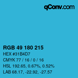 Color code: RGB 49 180 215 | qconv.com