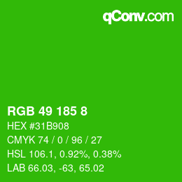 Color code: RGB 49 185 8 | qconv.com