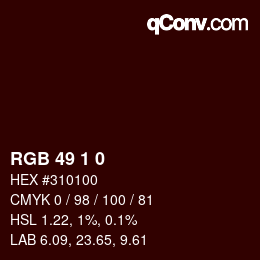 カラーコード: RGB 49 1 0 | qconv.com