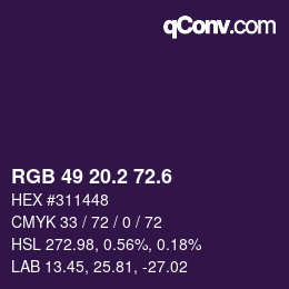 カラーコード: RGB 49 20.2 72.6 | qconv.com