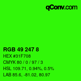 Color code: RGB 49 247 8 | qconv.com