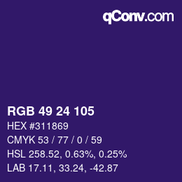 カラーコード: RGB 49 24 105 | qconv.com
