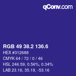 カラーコード: RGB 49 38.2 136.6 | qconv.com