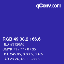 カラーコード: RGB 49 38.2 166.6 | qconv.com
