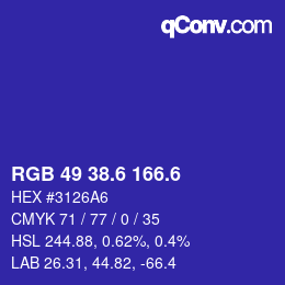 カラーコード: RGB 49 38.6 166.6 | qconv.com