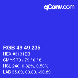 Color code: RGB 49 49 235 | qconv.com