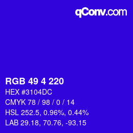 Color code: RGB 49 4 220 | qconv.com