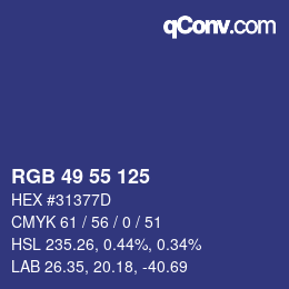 Code couleur: RGB 49 55 125 | qconv.com