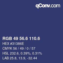 カラーコード: RGB 49 56.6 110.6 | qconv.com