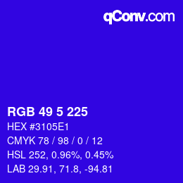Color code: RGB 49 5 225 | qconv.com