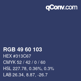 カラーコード: RGB 49 60 103 | qconv.com