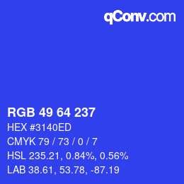 颜色代码: RGB 49 64 237 | qconv.com