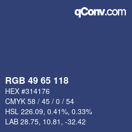 Farbcode: RGB 49 65 118 | qconv.com