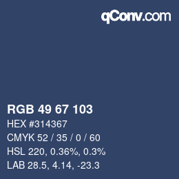 Color code: RGB 49 67 103 | qconv.com