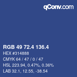 カラーコード: RGB 49 72.4 136.4 | qconv.com